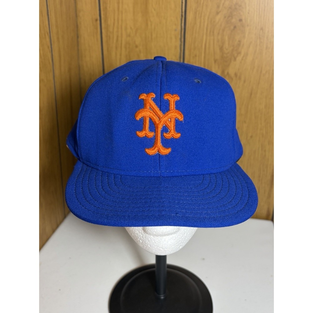 Vintage 80s‎ 90s New York Mets AJD Snapback Made In USA Solid Pannel Blue